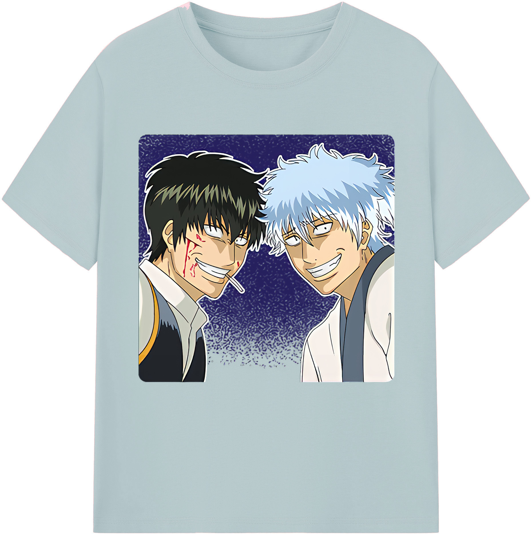 （画像用） ぎんたま 坂田銀時（さかたぎんとき） 神楽 志村新八（しむら しんぱち） GINTAMA Sakata Gintoki Kagura Shimura Shinpachi 綿100％半袖Tシャツ（フロントプリント）